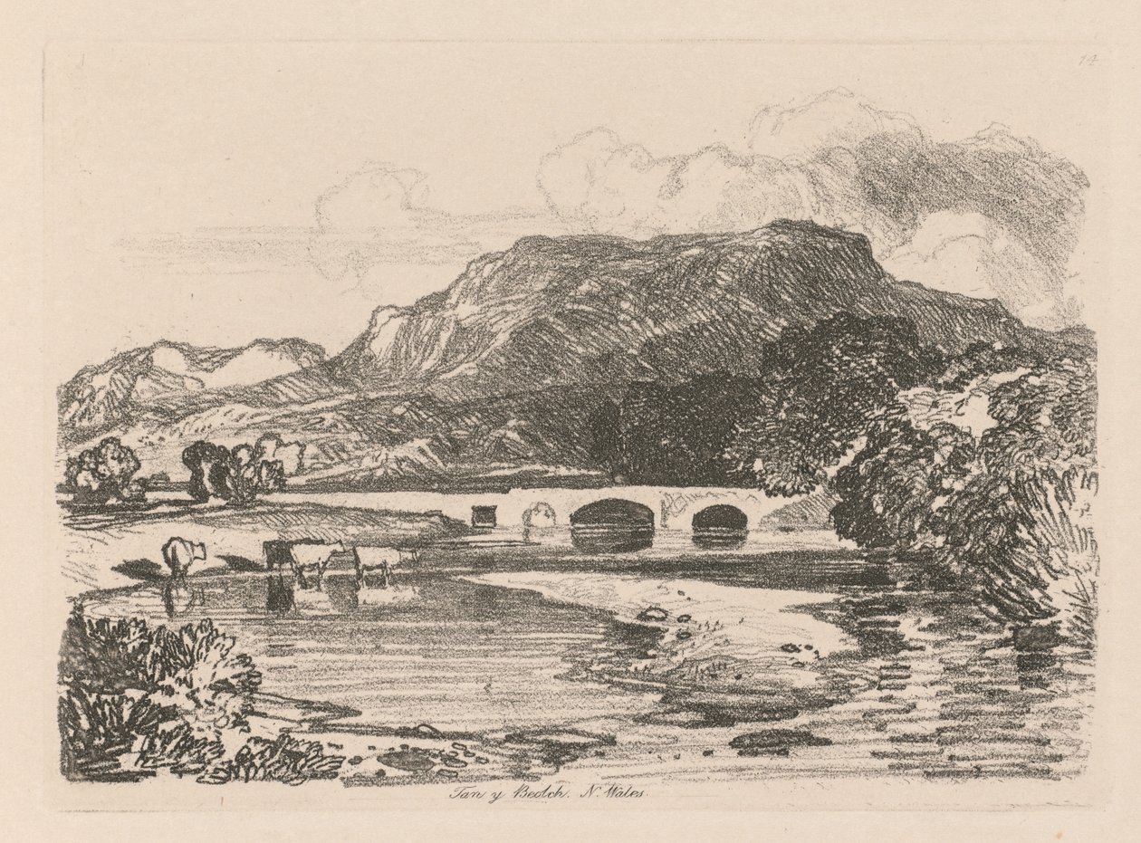 Livro de Estudos: Placa 14, Tan-y-Bwlch, Merionethshire, North Wales de John Sell Cotman