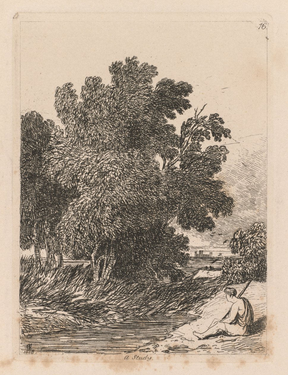 Livro de Estudos: Placa 16, Um Estudo de John Sell Cotman