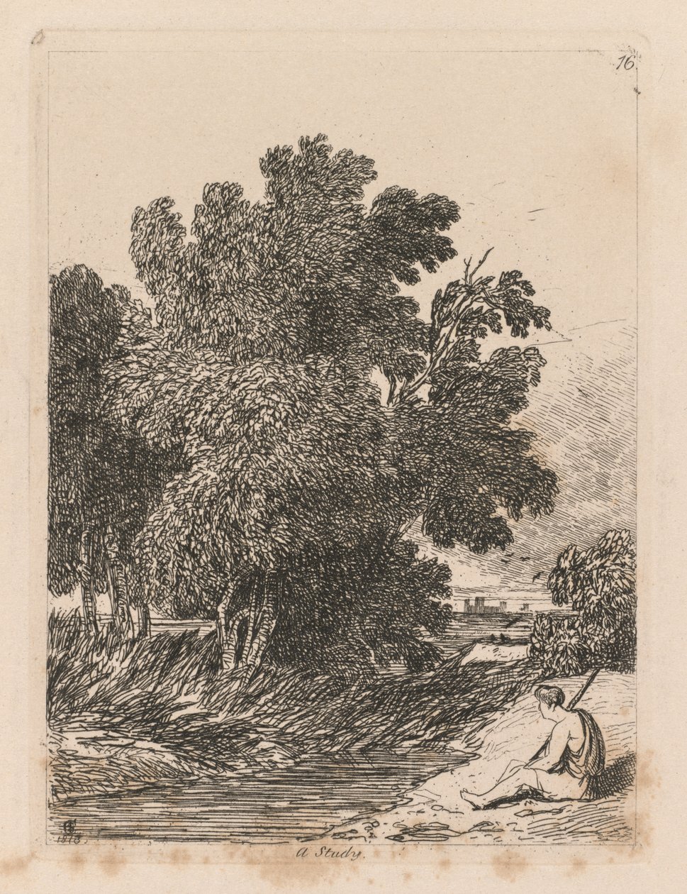 Estudos estão livres da placa 16, um estudo de 1838. de John Sell Cotman