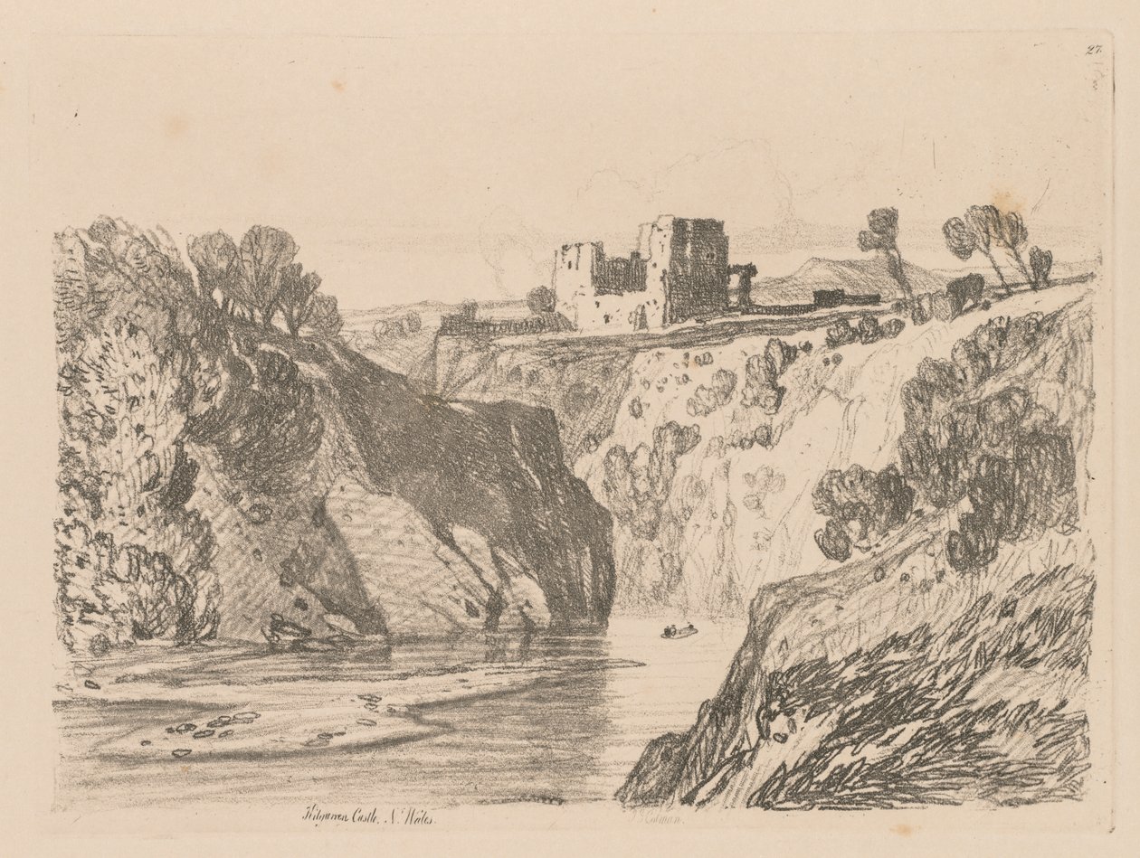 Liber Studiorum: Placa 27, Castelo Kilgarren, N. Wales de John Sell Cotman