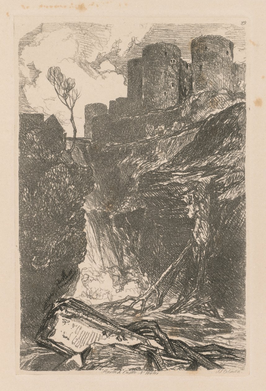 Estudos são livres placa 29, Harlech Castle, N. Wales de 1838. de John Sell Cotman
