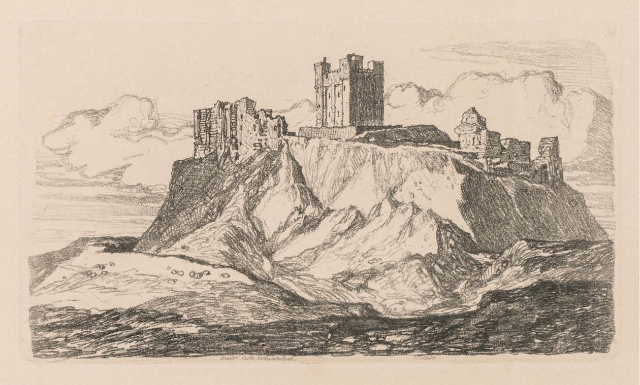 Estudos estão Placa livre 30, Castelo Bambro, Northumberland de 1838. de John Sell Cotman