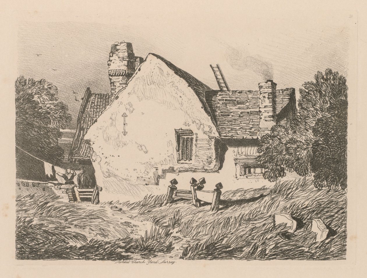 Liber Studiorum: Placa 39, Vista em Ashdted, Surrey de John Sell Cotman