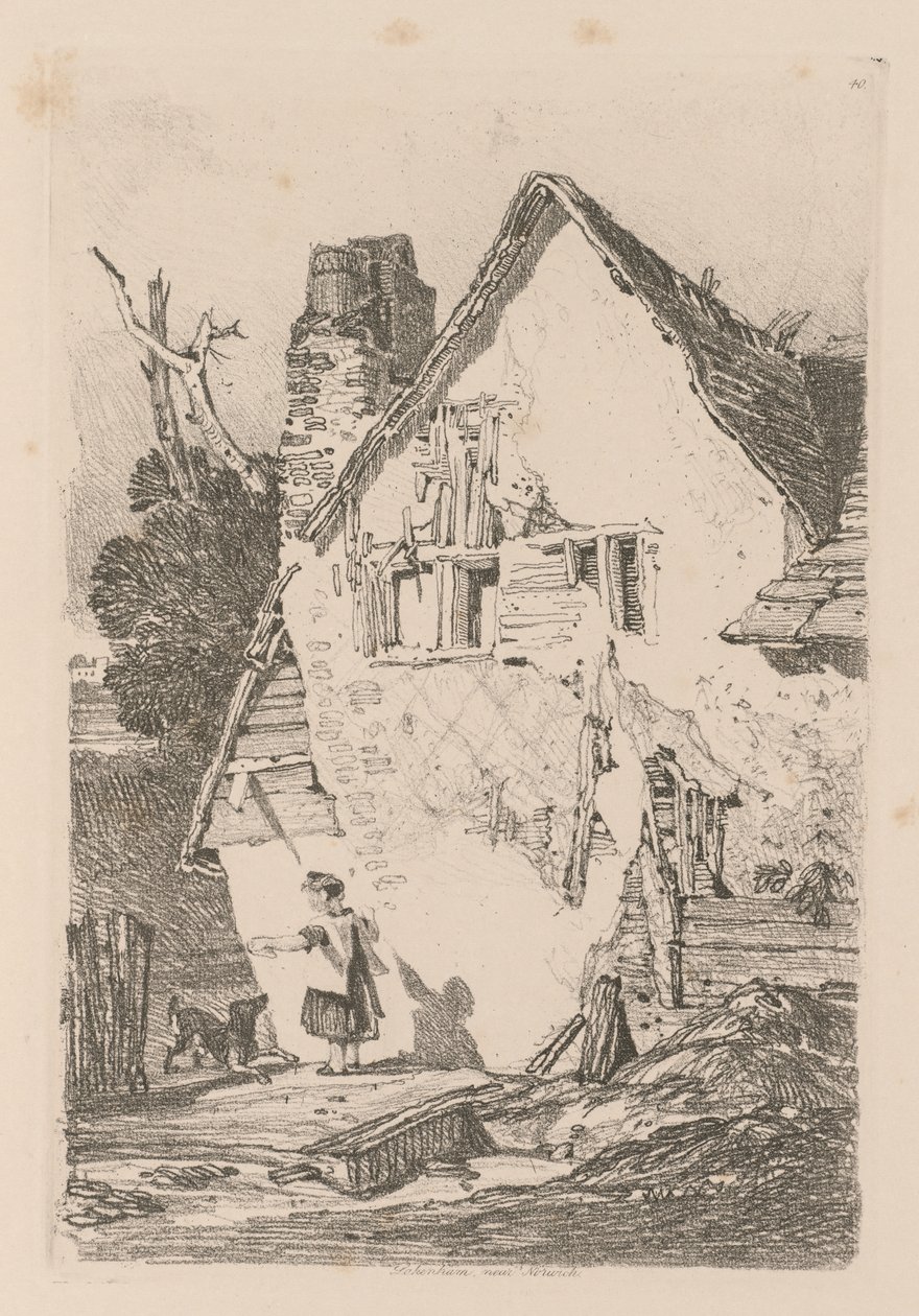 Liber Studiorum: Placa 40, Lakenham, perto de Norwich de John Sell Cotman