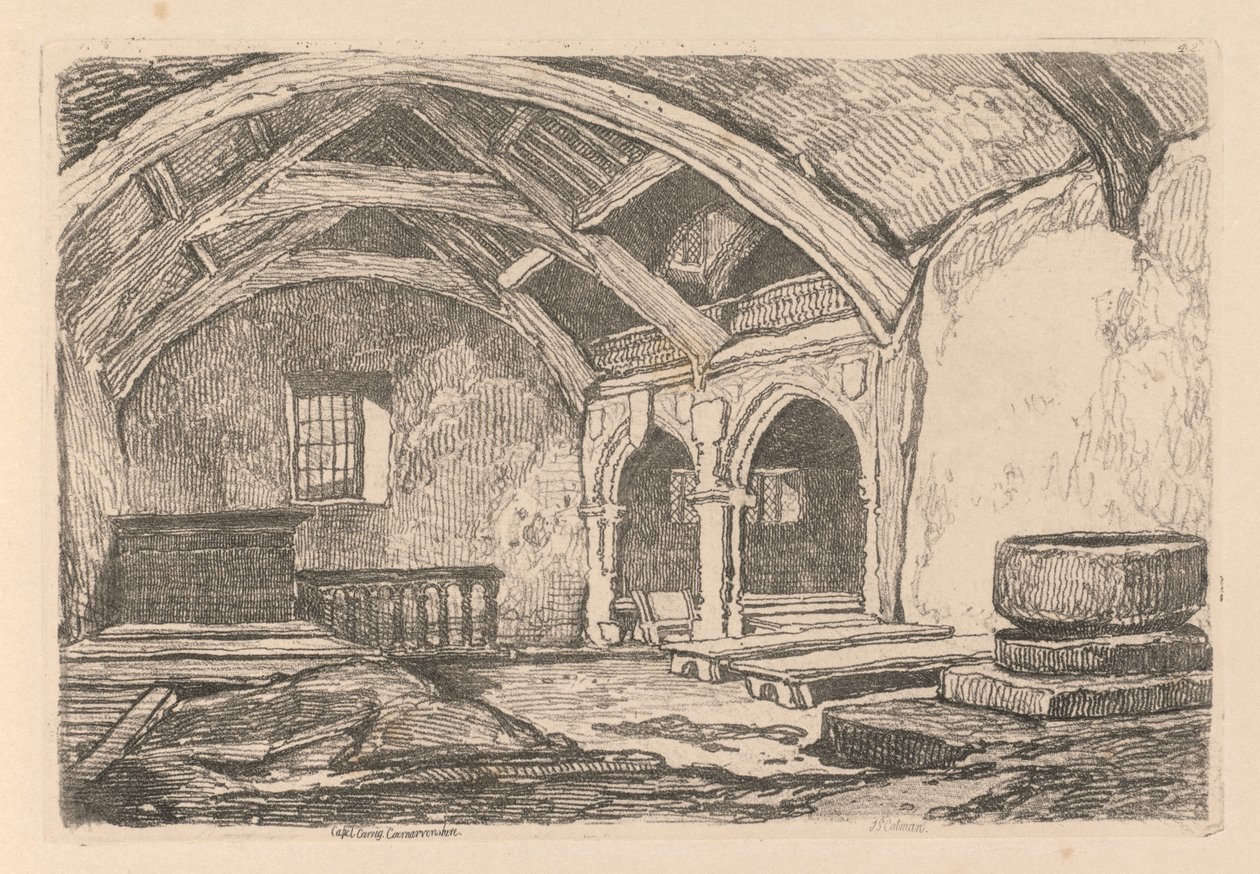 Estudos estão livres da placa 42, Capel Carrig, vonshire de 1838. de John Sell Cotman