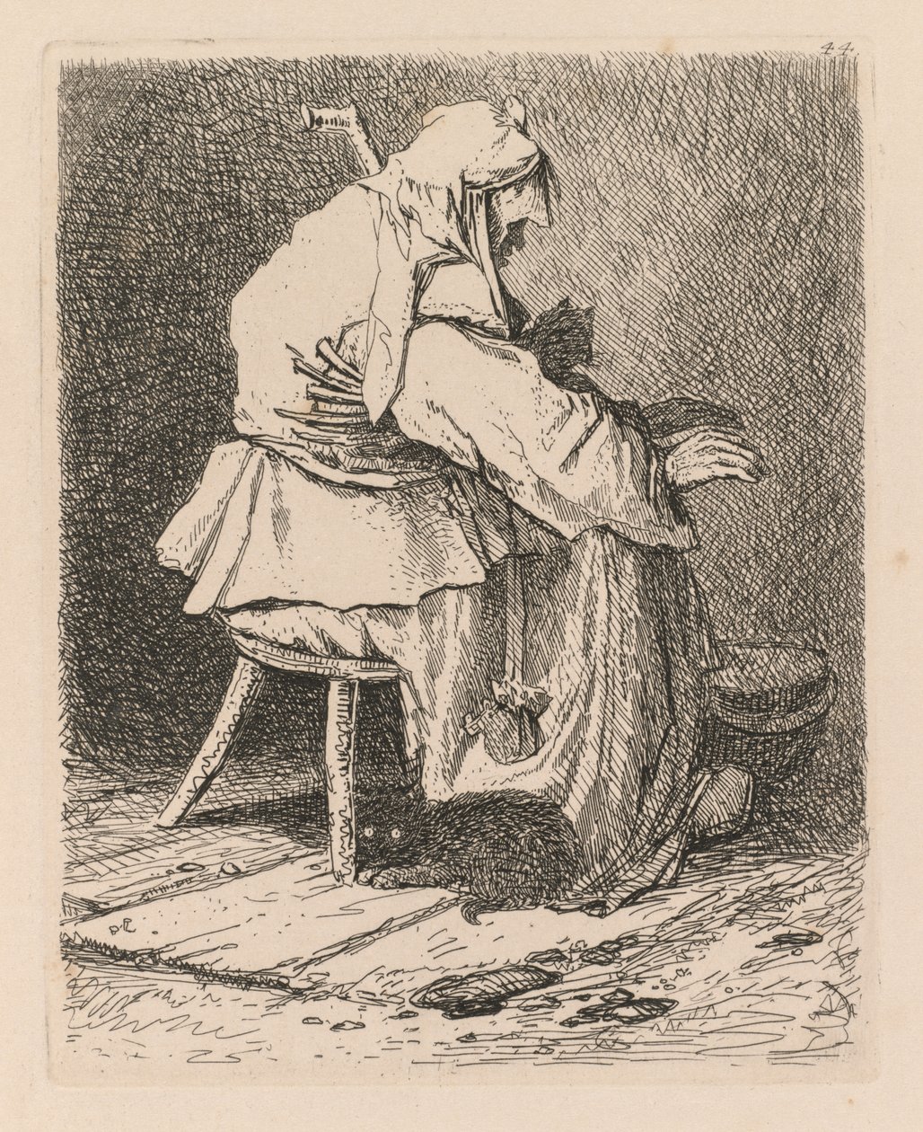Liber Studiorum: Placa 44, Esboço após Rembrandt de John Sell Cotman