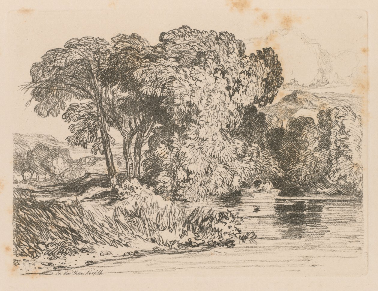Liber Studiorum: Placa 4, Vista em Yare, Norfolk, 1838. de John Sell Cotman