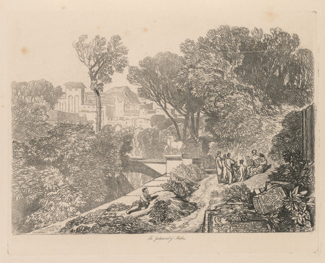 Liber Studiorum: Placa 6, O Julgamento de Midas de John Sell Cotman