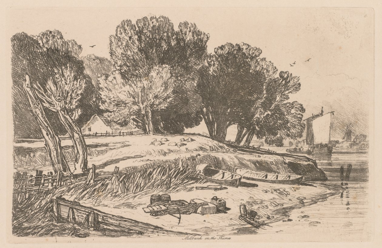 Liber Studiorum: Placa 8, Millbank no Tamisa, 1838. de John Sell Cotman