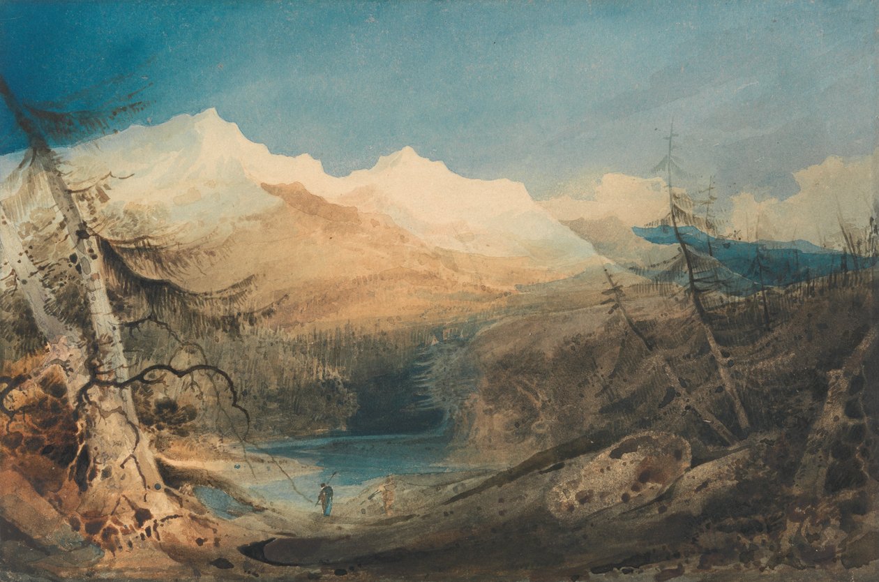 Paisagem montanhosa, Norte do País de Gales de John Sell Cotman