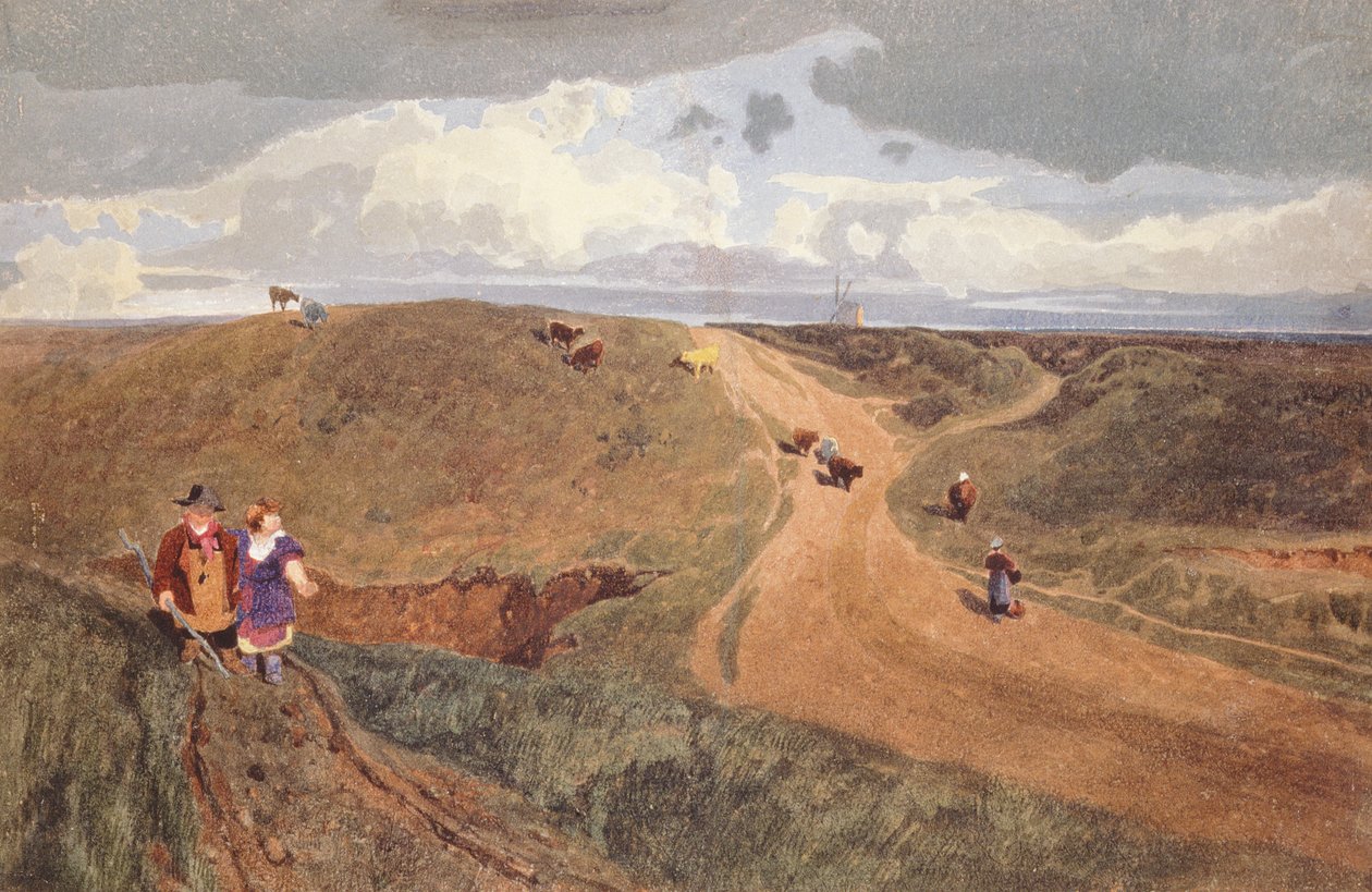 Mousehold Heath, Norwich, c.1810 (lápis, wc no papel) de John Sell Cotman
