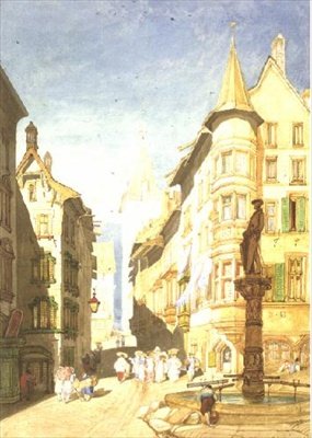 No.0944 Schaffhausen, c.1820-30 (aquarela e lápis sobre papel) de John Sell Cotman