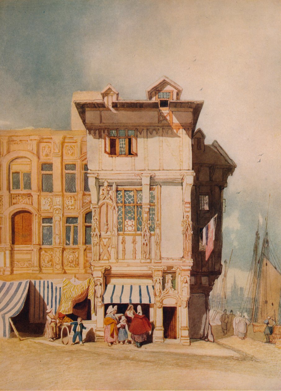 Casas antigas, com figuras, c1836 de John Sell Cotman