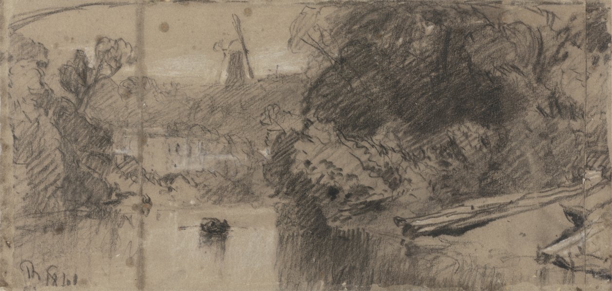 Paisagem do rio, Provavelmente perto de Thorpe, Norfolk de John Sell Cotman