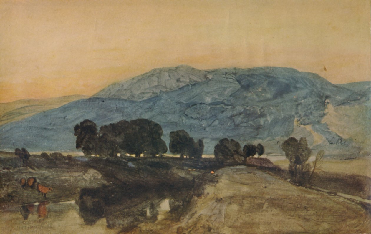 Paisagem Rochosa, Pôr Do Sol, 1923 de John Sell Cotman