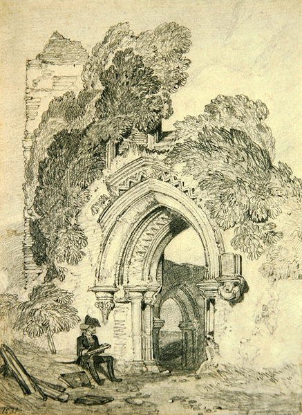 Ruína Românica (lápis sobre papel) de John Sell Cotman