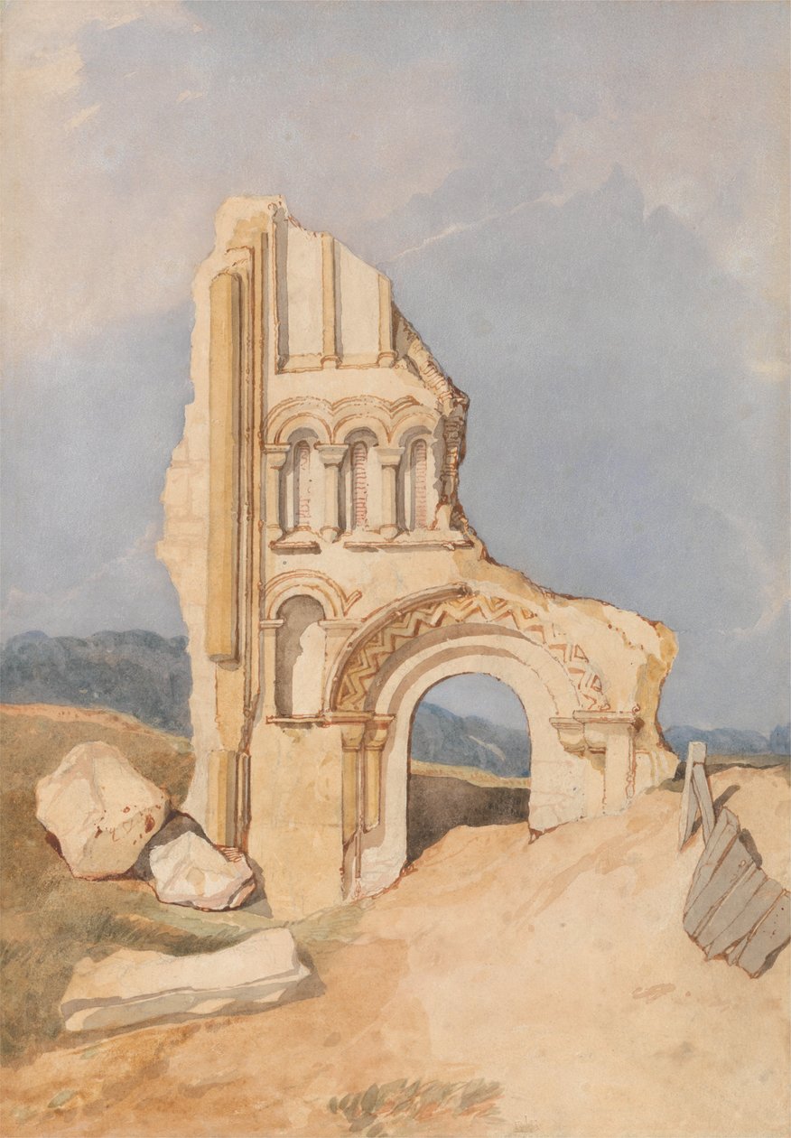 Ruína de uma igreja normanda de John Sell Cotman