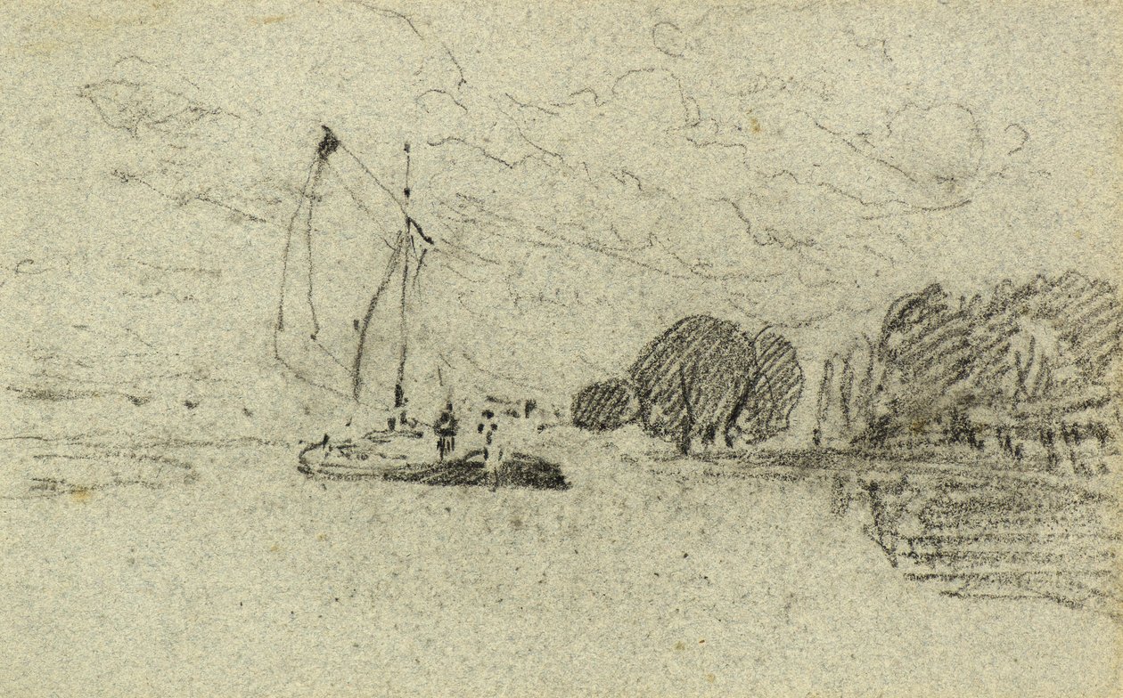 Barcaça à Vela (carvão vegetal) de John Sell Cotman