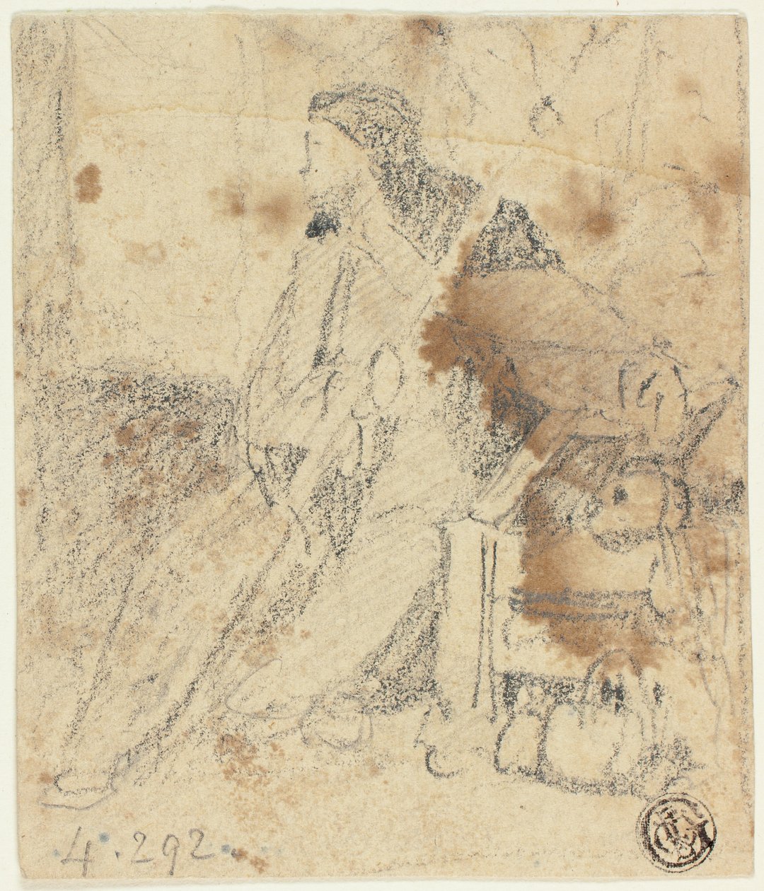 Esboço do ator sentado de John Sell Cotman
