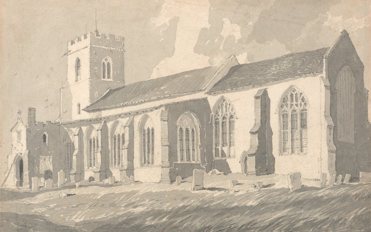 Lado sul da igreja de Catfield, Norfolk de John Sell Cotman