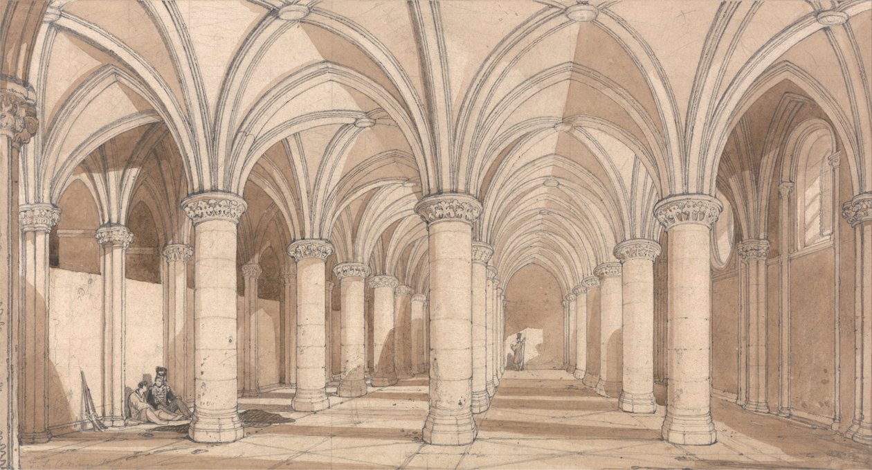 Sala dos Barões, Monte Saint Michel de John Sell Cotman