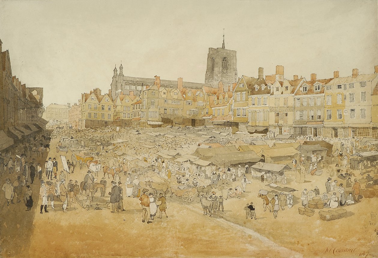 O Market Place, Norwich, retirado do Sr. Coopers, 1807 de John Sell Cotman