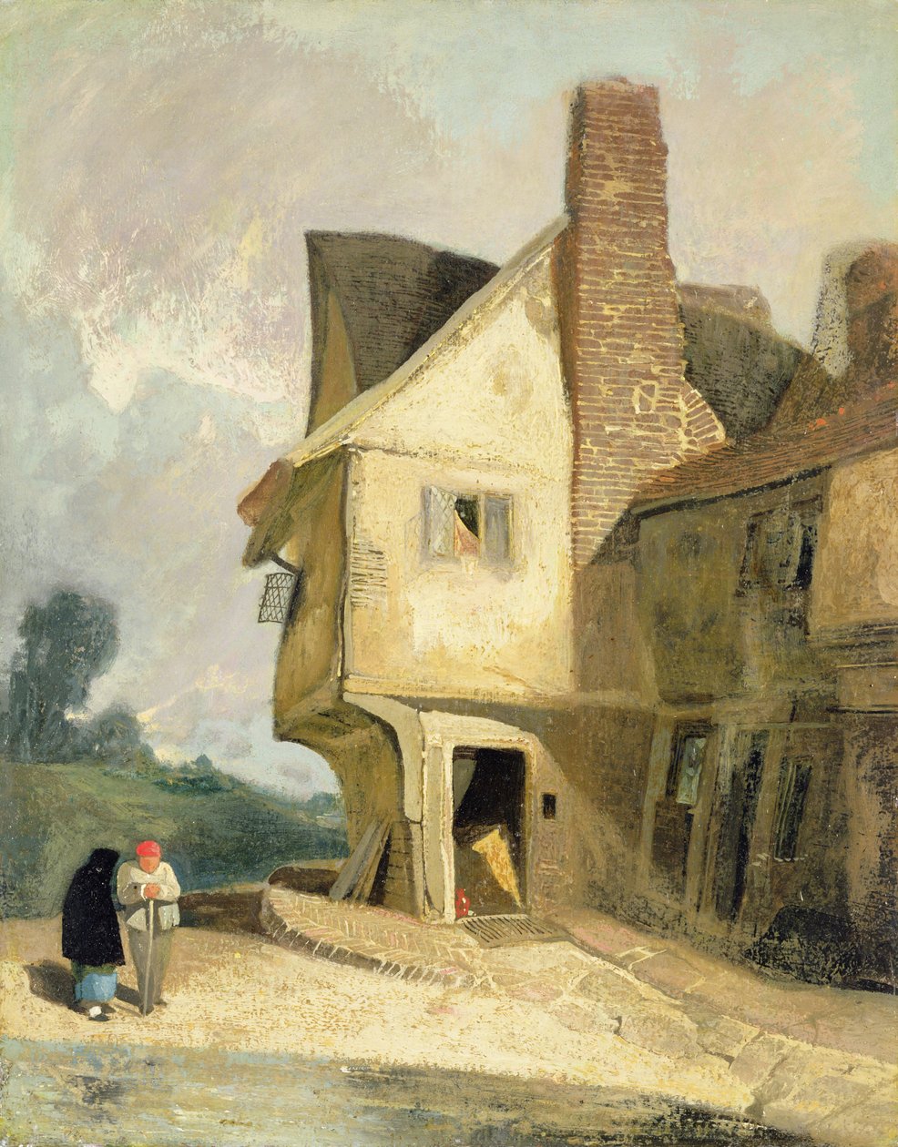 Albans, c.1806 (óleo sobre cartão de moinho colocado sobre painel) de John Sell Cotman