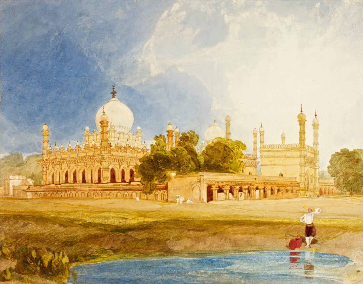 O Palácio do Hyder Ali Khan, Rajah de Mysore, c.1825 (wc e lápis no cartão) de John Sell Cotman