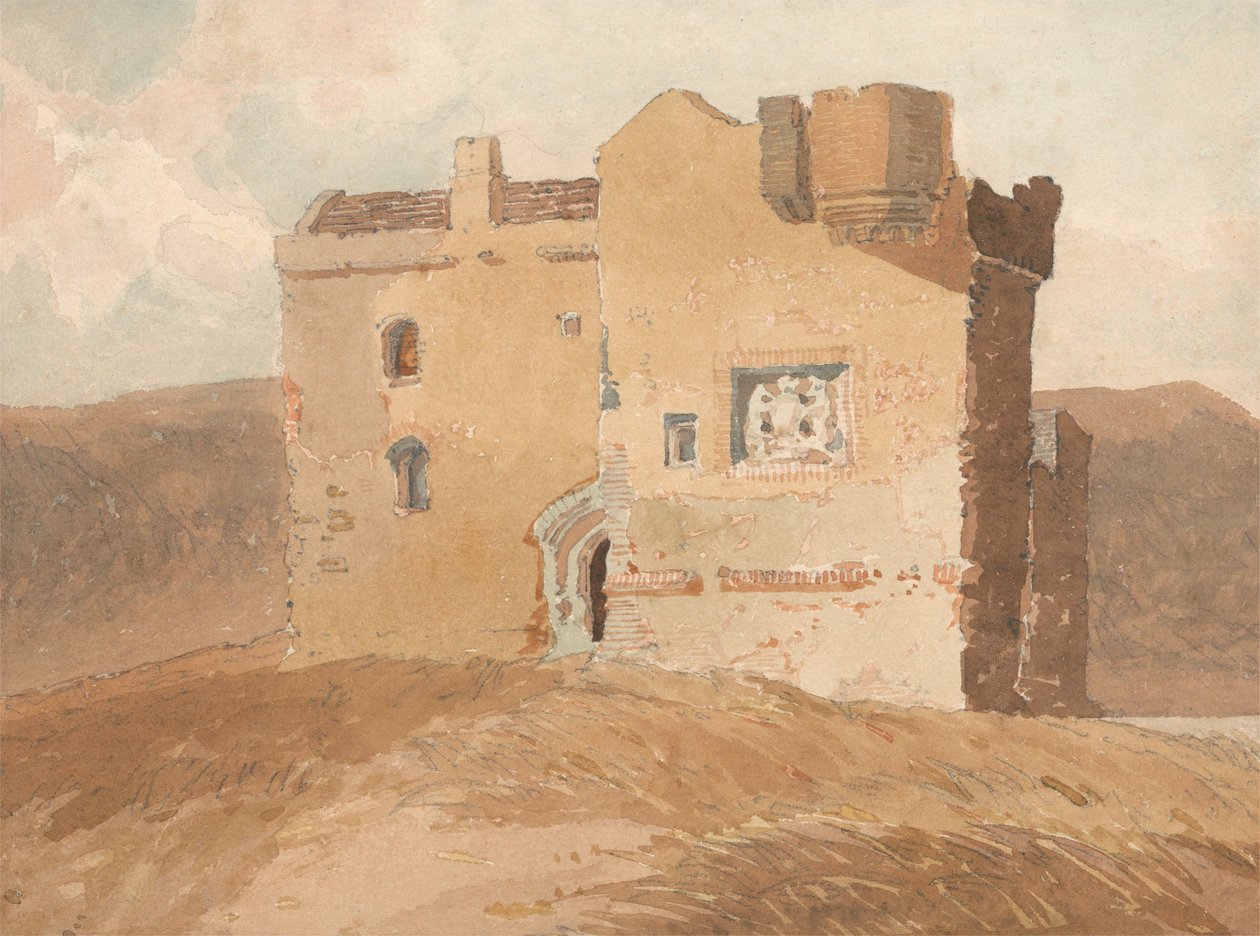 Castelo não identificado, anteriormente chamado Castelo de Clanbury de John Sell Cotman