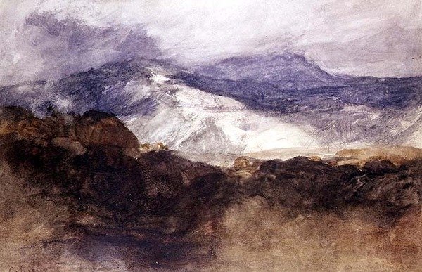 Montanhas Galesas (aguarela sobre papel) de John Sell Cotman