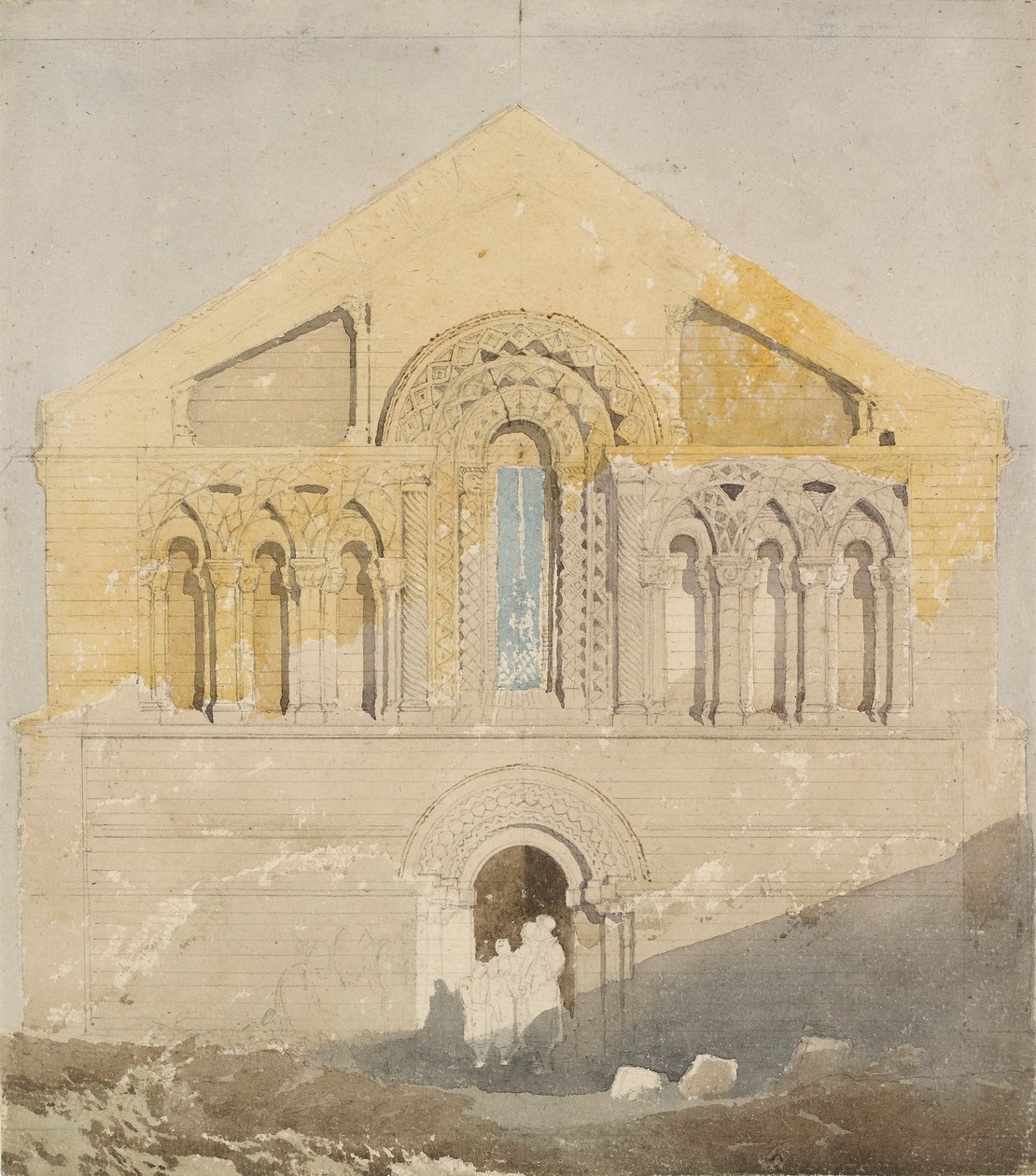West Front of Castle Rising Church, Norfolk, início do século 19 de John Sell Cotman