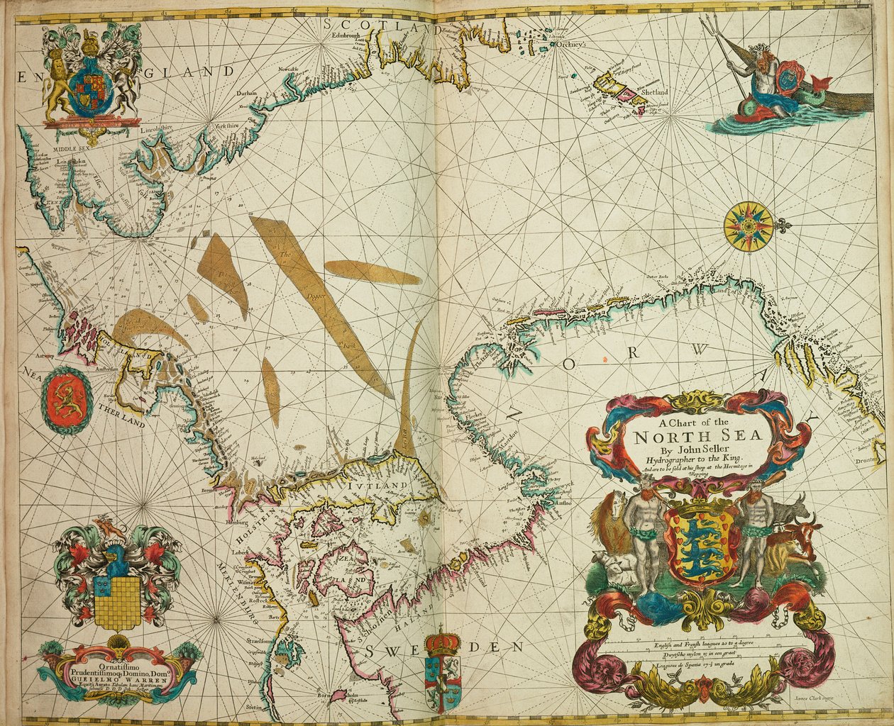 Uma carta do Mar do Norte de John Seller
