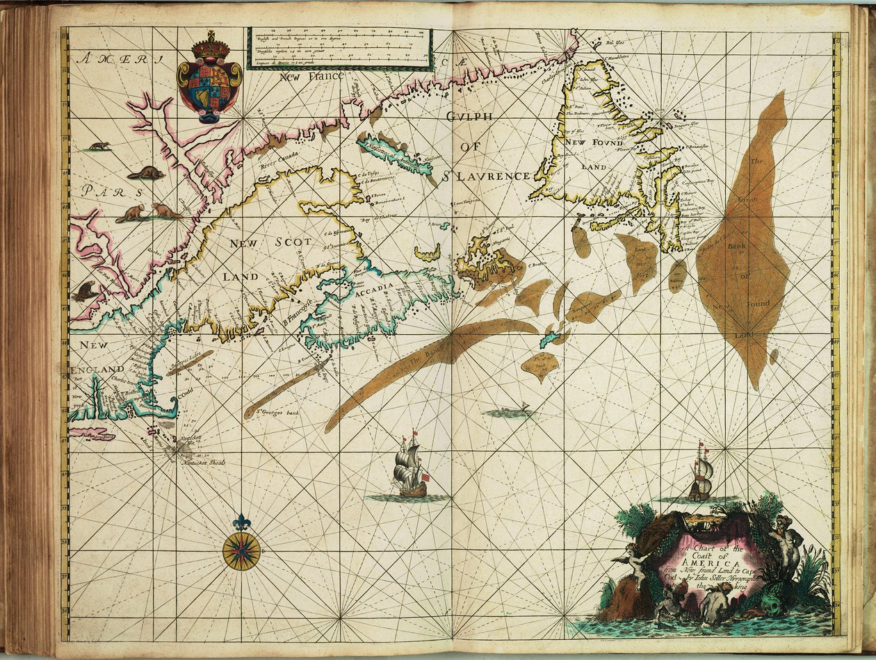 Uma carta da costa da América desde a Terra Nova até ao Cabo Cod de John Seller