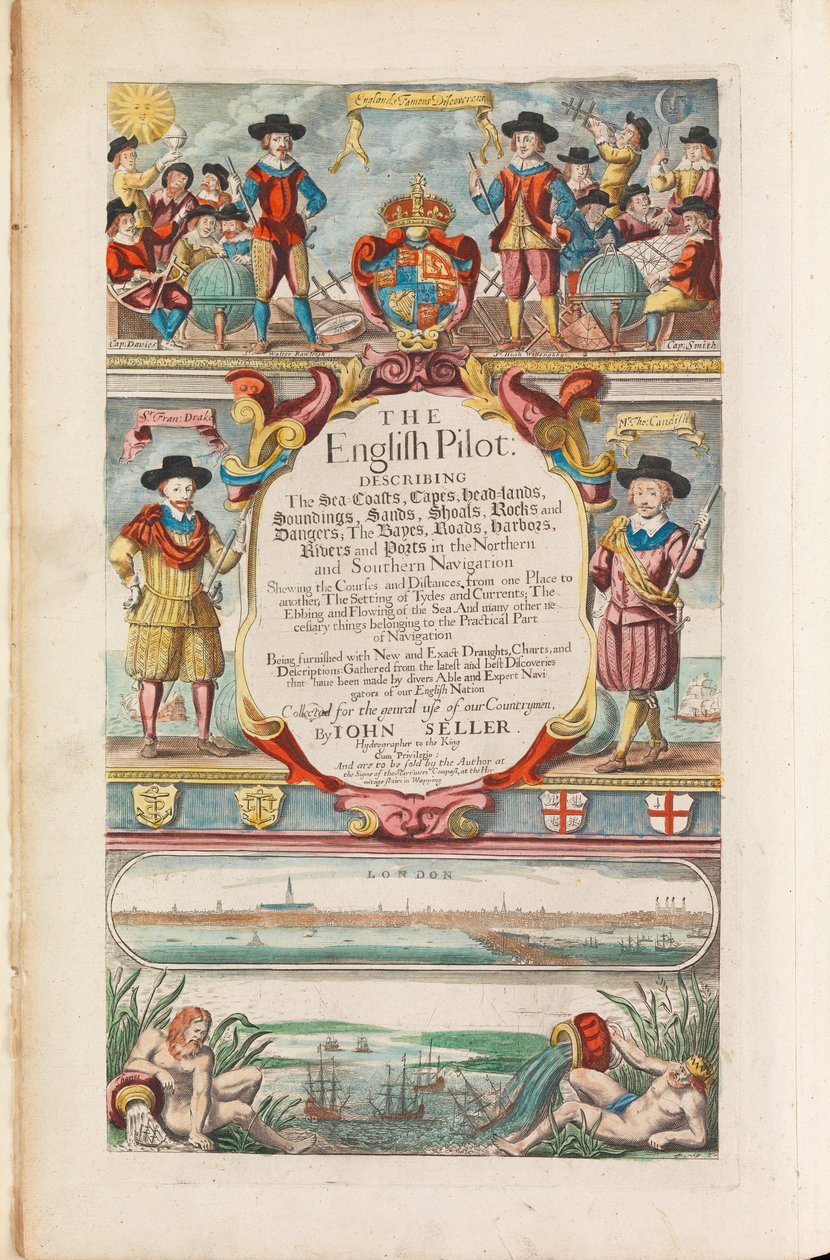 O piloto inglês o primeiro livro: descrevendo a navegação do norte, c.1671 (papel) de John Seller
