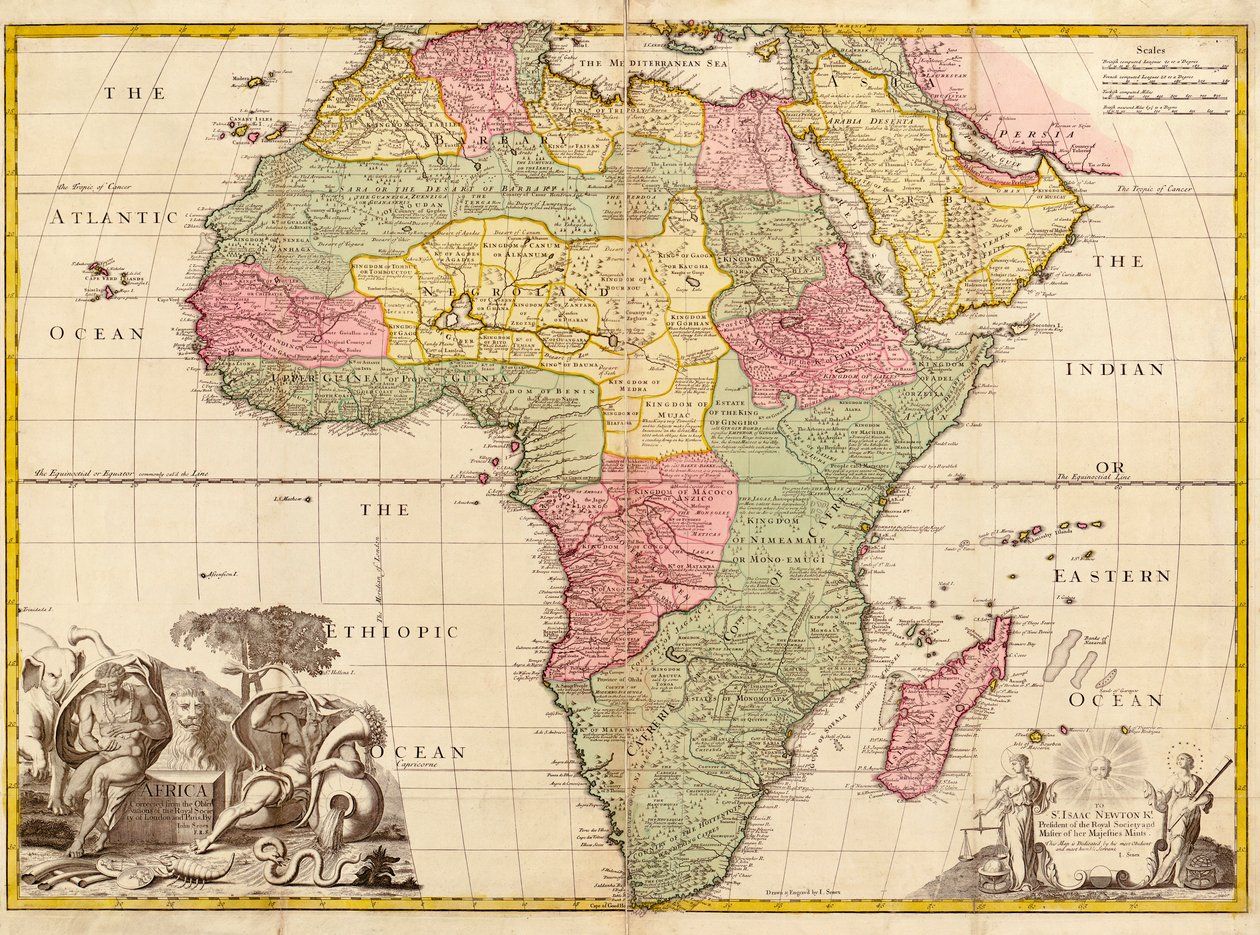 África, da Geografia Moderna, c.1725 de John Senex