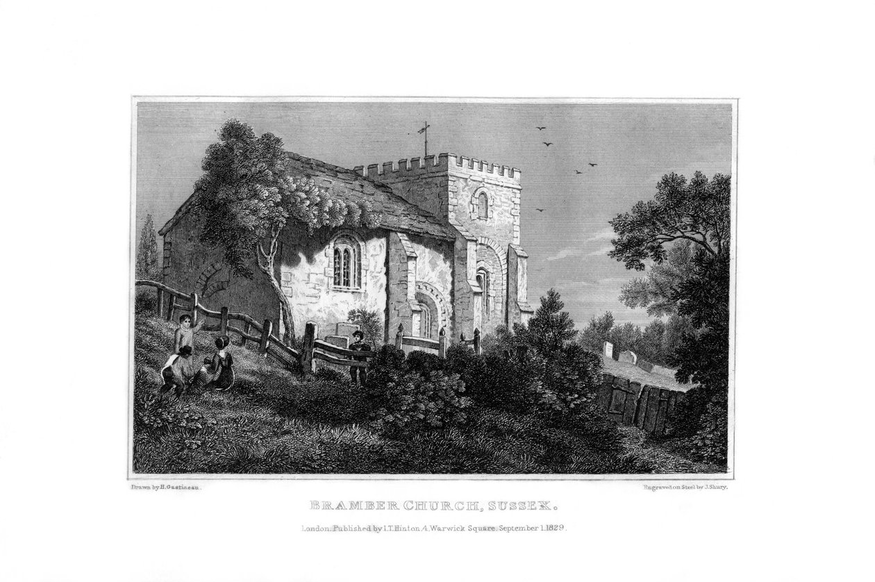 Igreja de Bramber, Sussex Ocidental, 1829. de John Shury