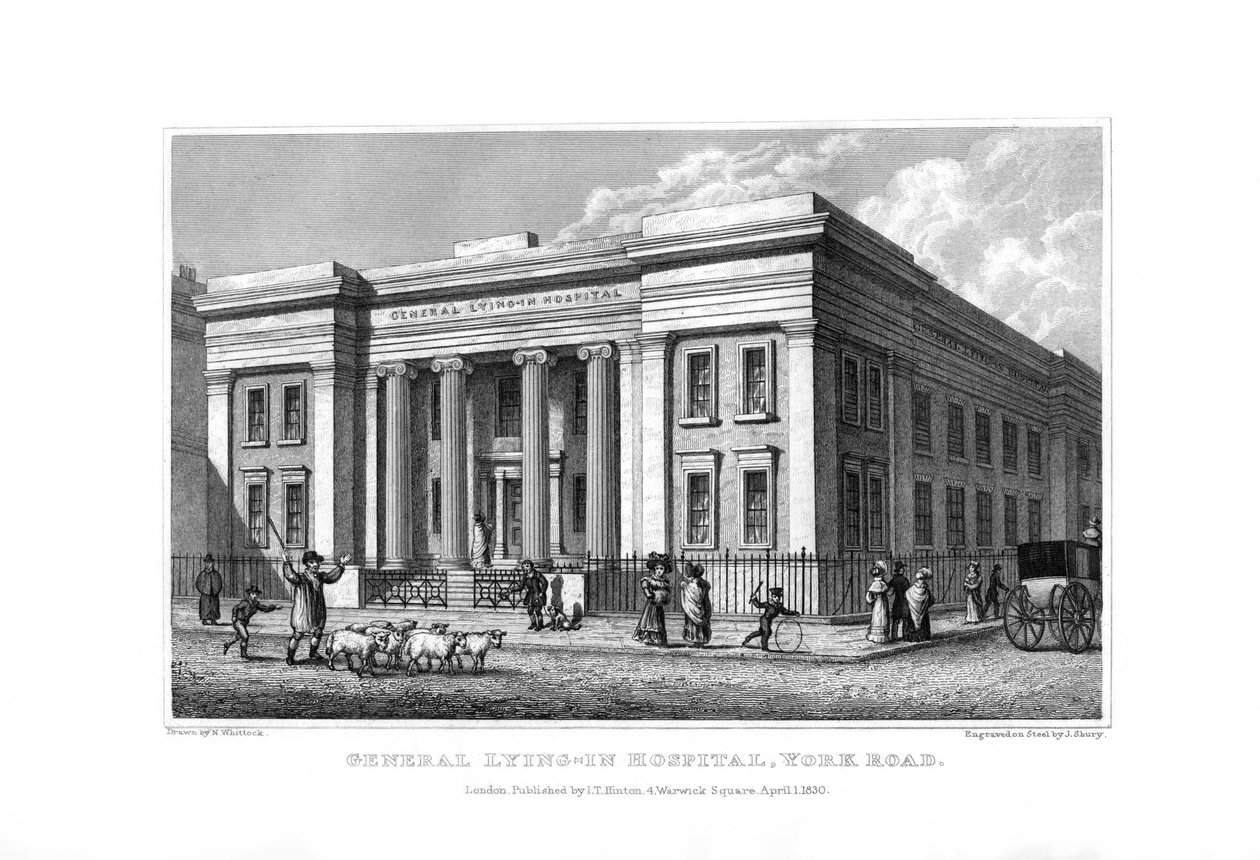 Hospital Geral deitado, York Road, Lambeth, Londres, 1830. de John Shury