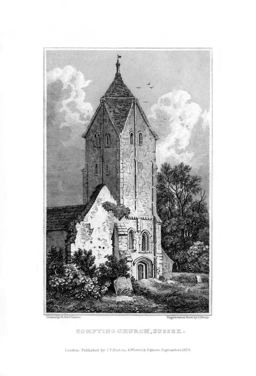 Igreja Somptante, Sussex, 1829. de John Shury