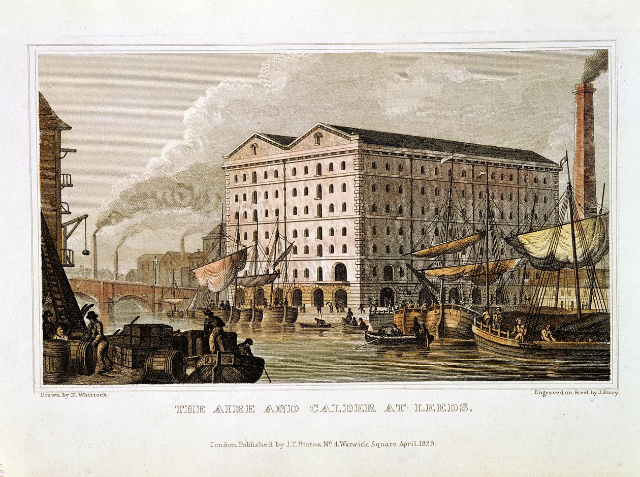 Aire e Calder Navigation, Leeds, Yorkshire, 1828 de John Shury