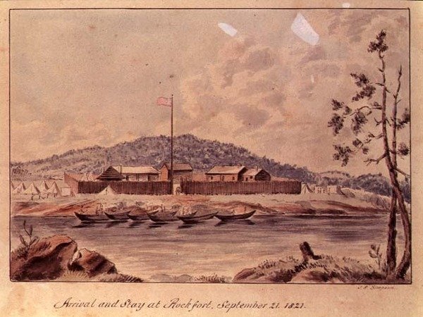 Chegada e estadia em Rockfort, 1821 (wc no papel) de John Simpson