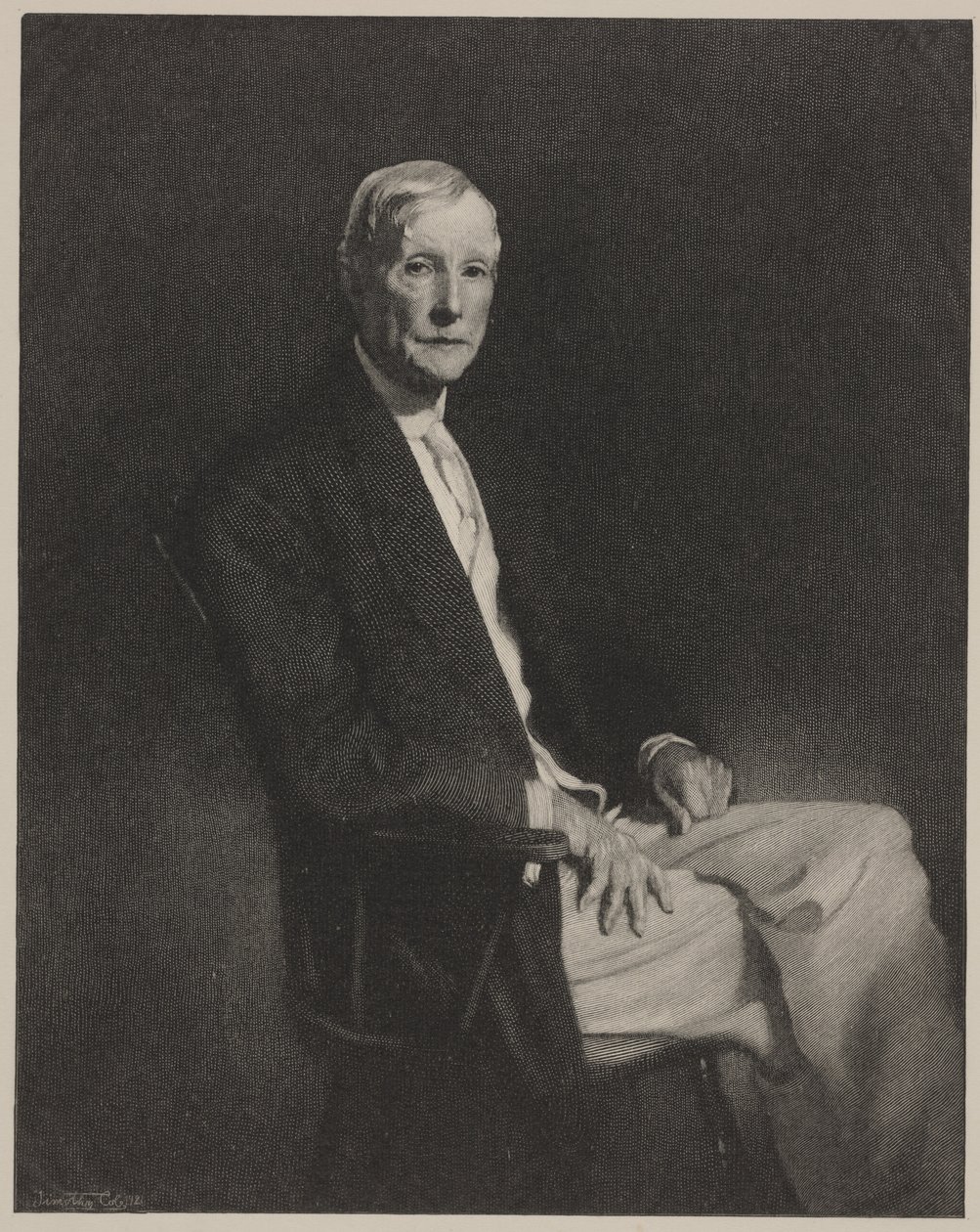 Retrato de John D. Rockefeller, impressão feita por Timothy Cole de John Singer (after) Sargent