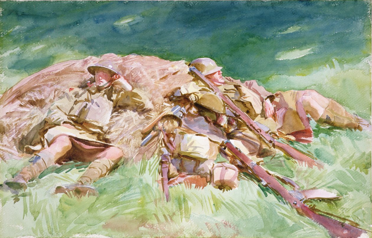 1151 Highlanders descansando na frente, 1918 de John Singer Sargent