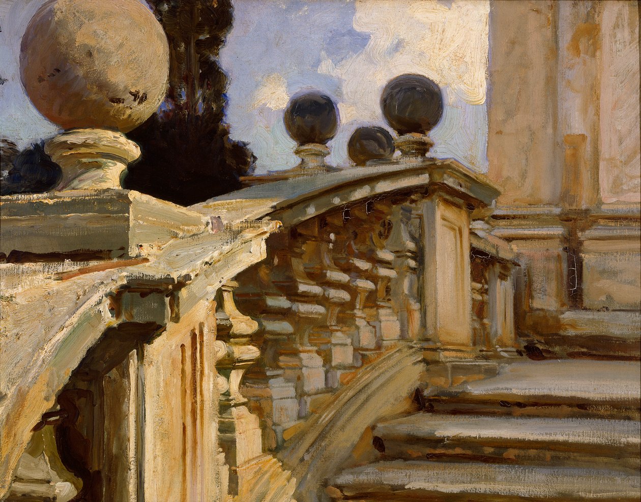 Uma Balaustrada, c1880-1920 de John Singer Sargent