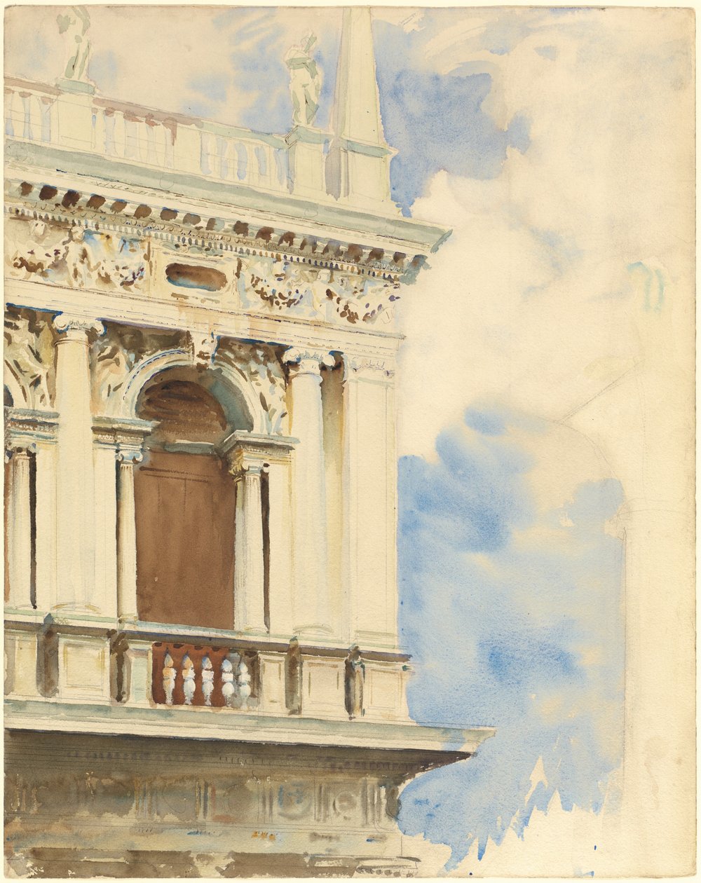 Um canto da biblioteca em Veneza de John Singer Sargent