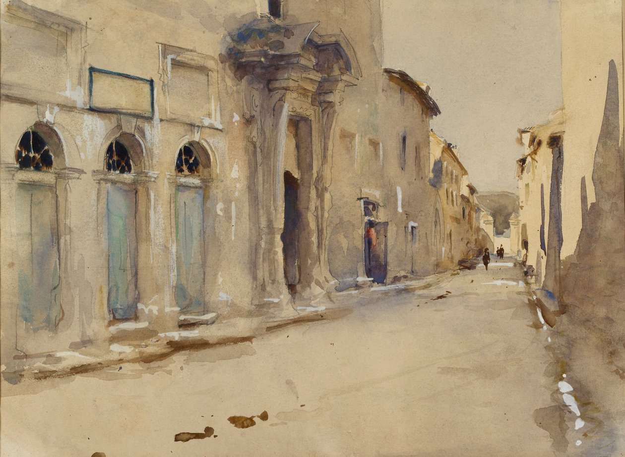 Uma rua na Espanha, c1880s de John Singer Sargent