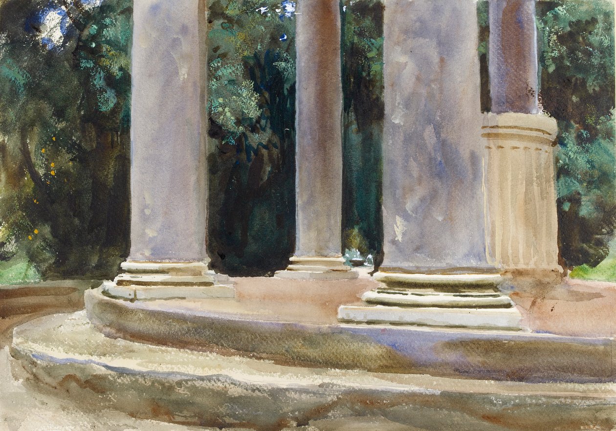 Uma Vista entre as Colunas de um Tempietto, final do século XIX de John Singer Sargent