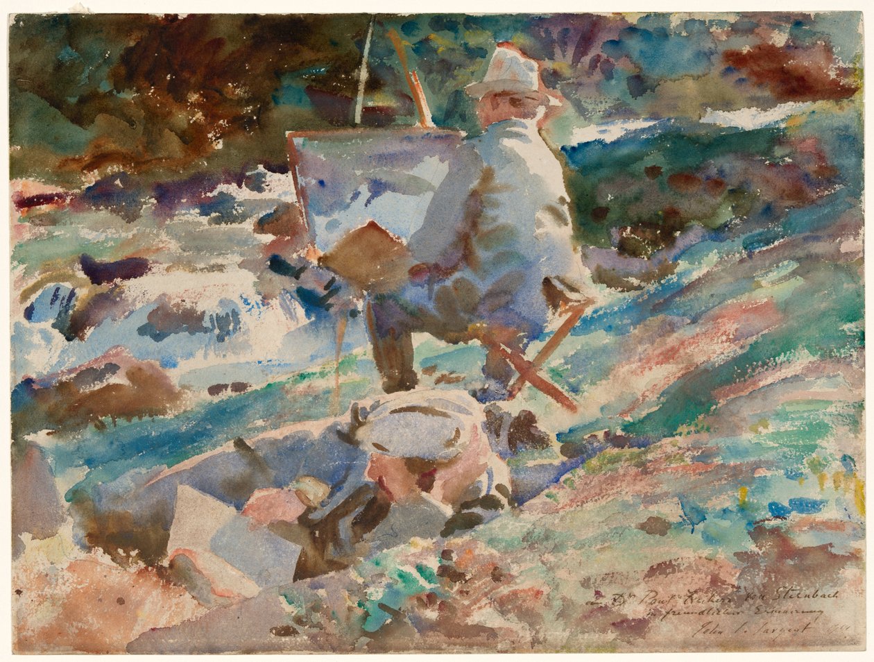 Um artista em seu cavalete de John Singer Sargent