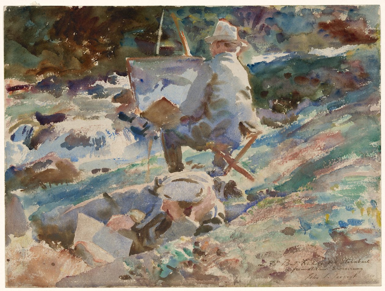 Um artista no seu cavalete de John Singer Sargent