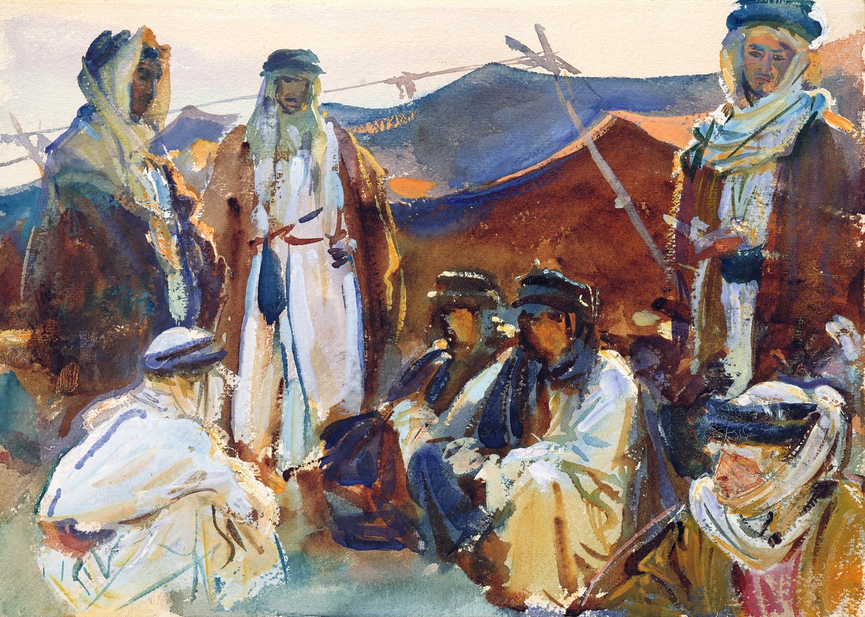 Beduíno Camp, 1905-06 (wc no papel) de John Singer Sargent