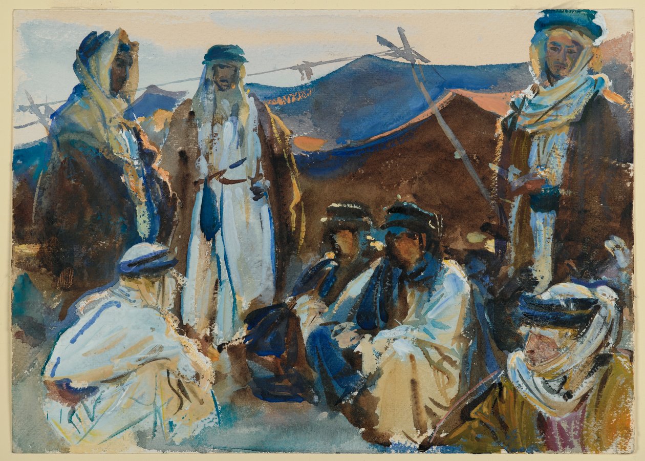 Acampamento dos beduínos, c.1905-06 (wc no papel) de John Singer Sargent